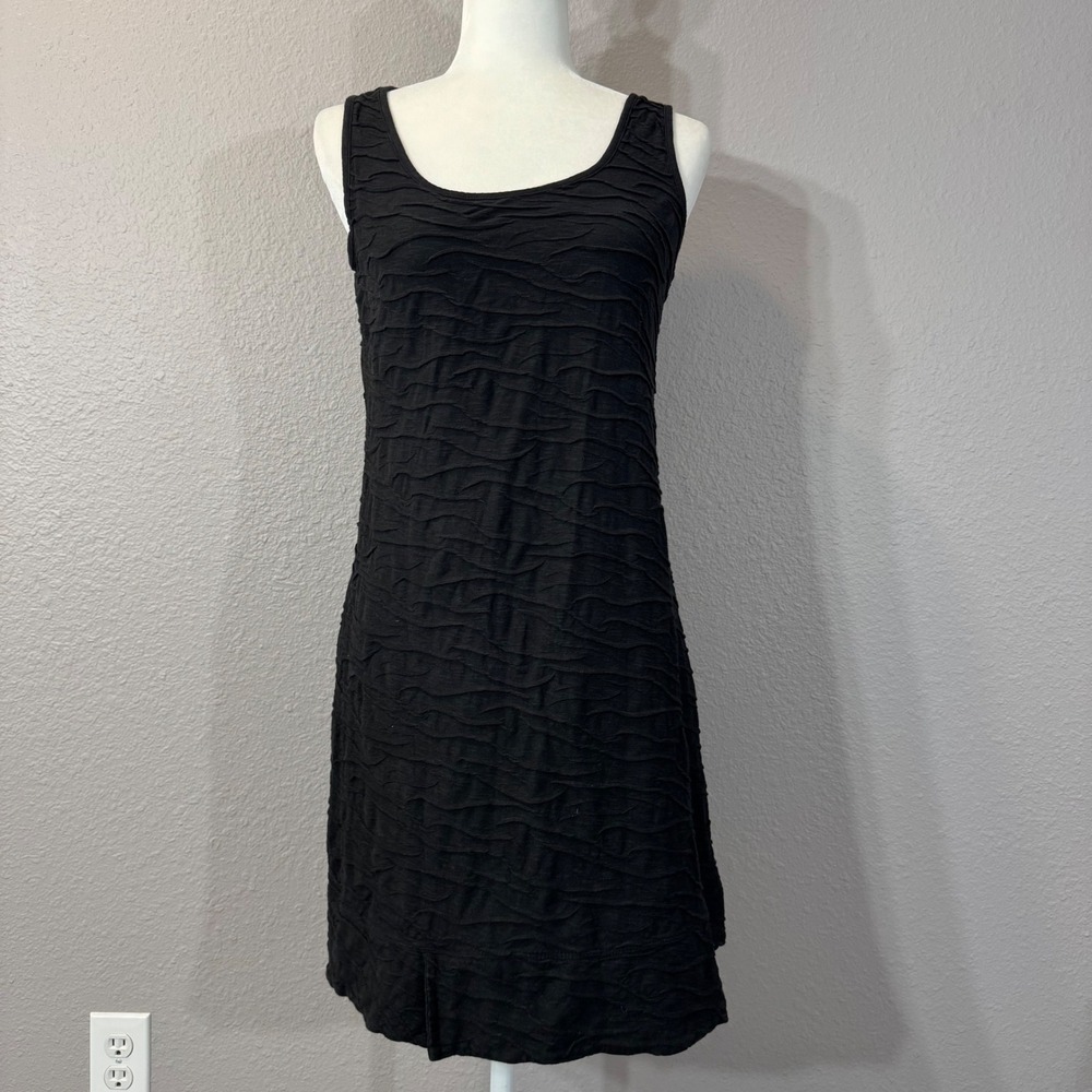 Horny Toad Women's Size M Black Samba Wave Organic Cotton Sleeveless Tank Dress
